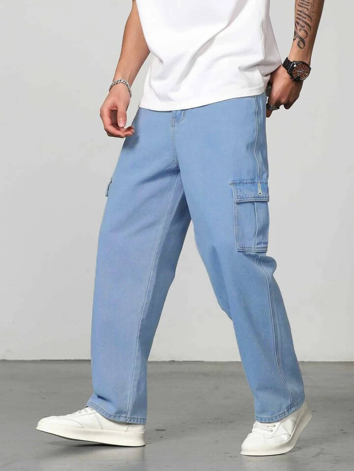 RAGZO Relaxed Basic Men's Jeans - Light Blue ( Pack of 1 ) RAGZO Relaxed Basic Men's Jeans - Light Blue ( Pack of 1 )