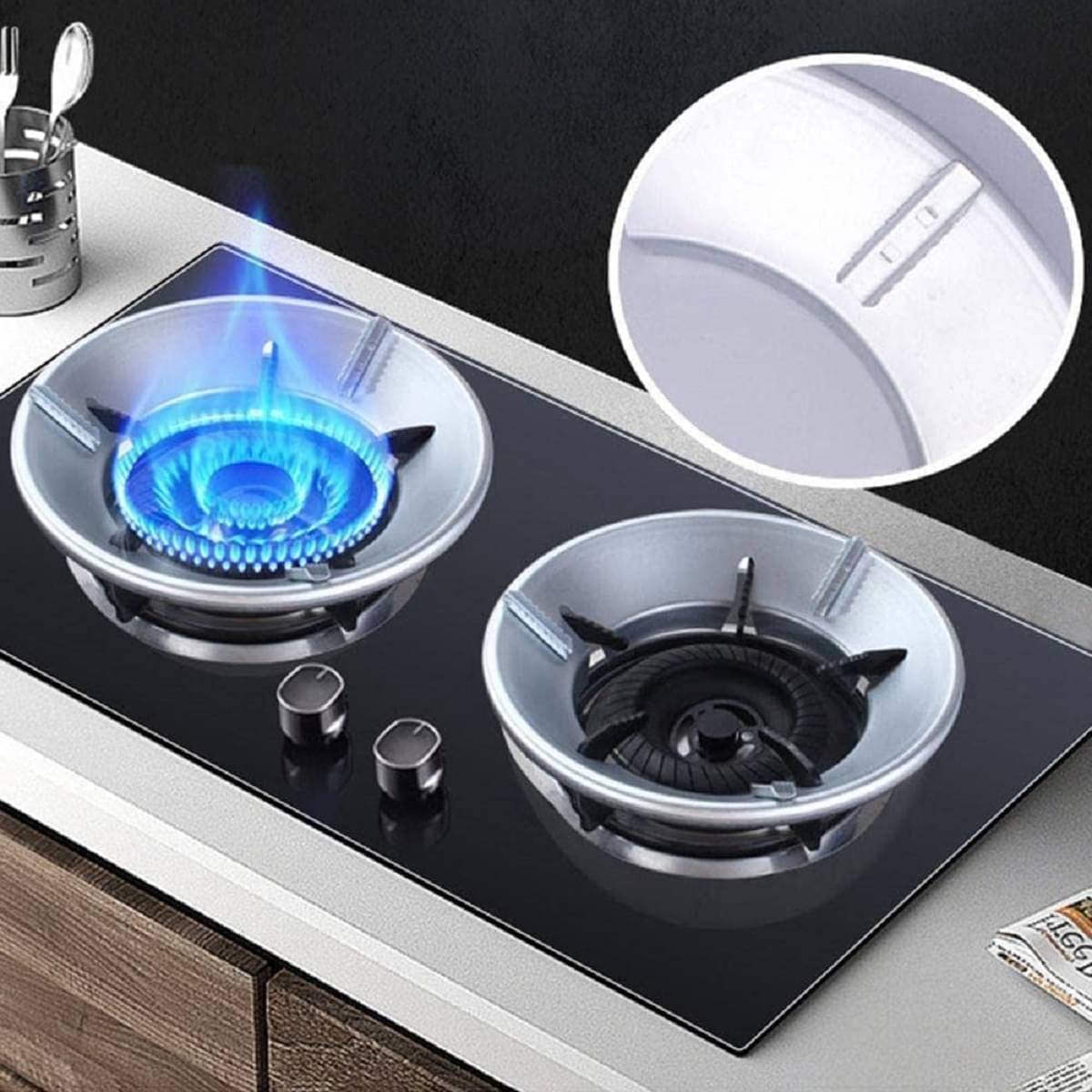RAMDEV ENTERPRISE Gas Saver Burner Stand Gas Chula Burner Gas Stove Burner Stand Jali Ring Fire & Windproof Energy Saving, Gas Chula Support Stand 4 Legs Supported For Indian Gas 0.7mm (Pack Of 2). RAMDEV ENTERPRISE Gas Saver Burner Stand Gas Chula Burner Gas Stove Burner Stand Jali Ring Fire & Windproof Energy Saving, Gas Chula Support Stand 4 Legs Supported For Indian Gas 0.7mm (Pack Of 2).