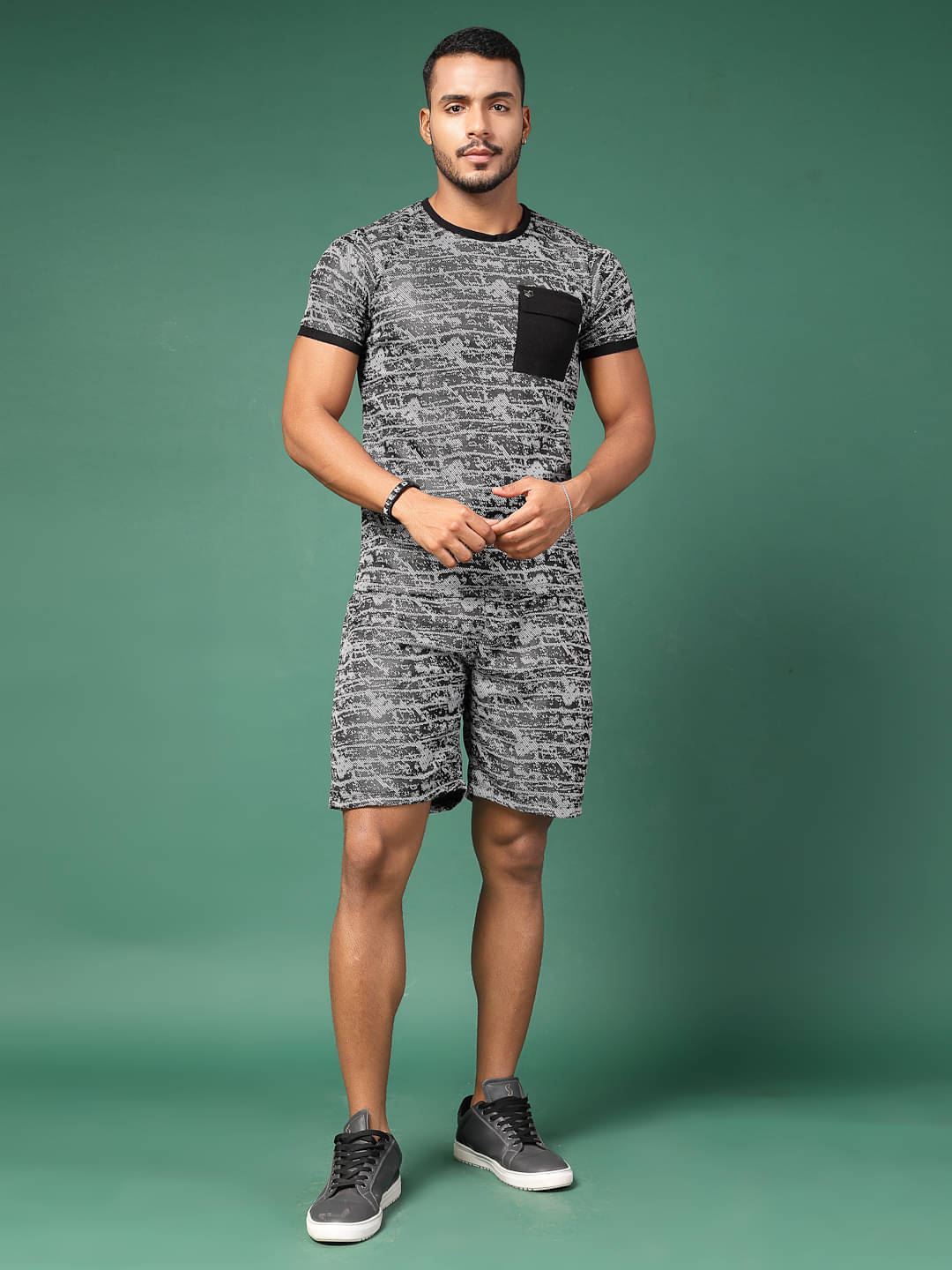     			Rigo Men's Shirt With Shorts Co-Ords Set ( Pack of 1 , Grey )