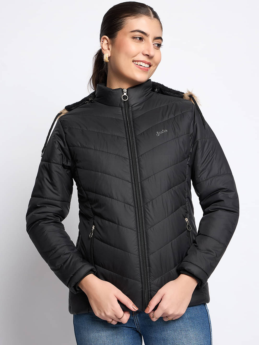     			SCOLLER - Nylon Black Jackets Pack of 1