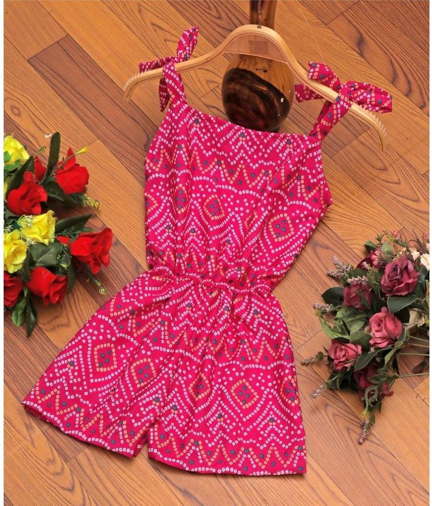     			SELVIFAB Girls Crepe Jumpsuit ( Pack of 1 , Fluorescent Pink )