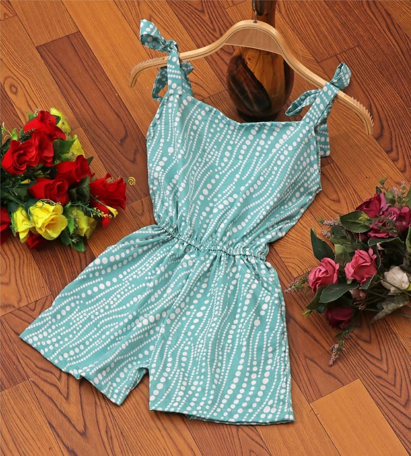 SELVIFAB Girls Crepe Jumpsuit ( Pack of 1 , Teal )