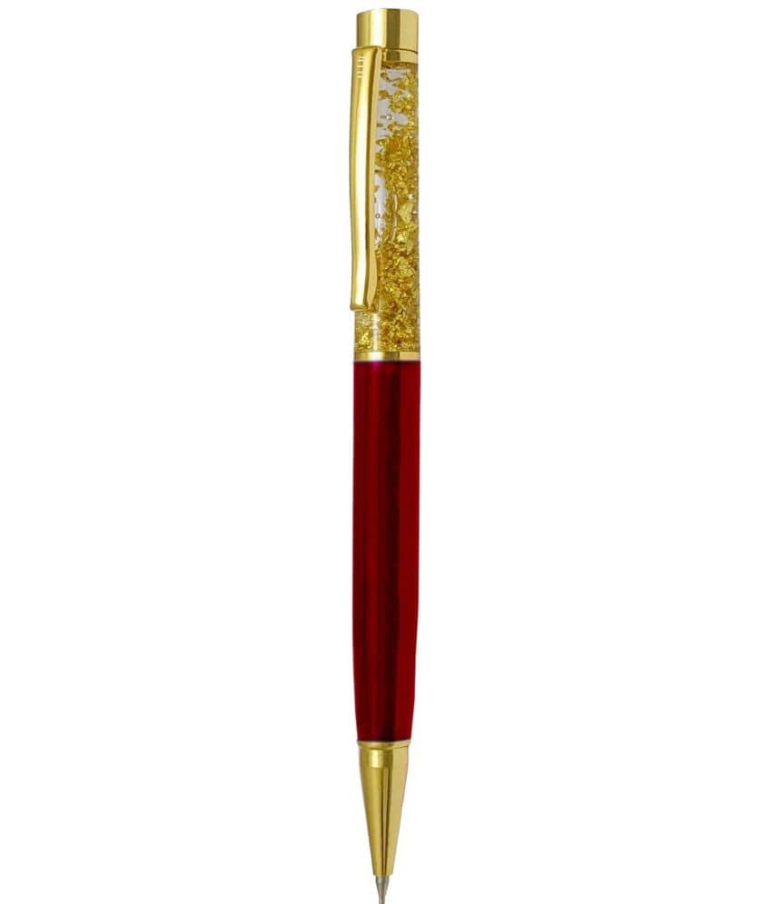 UJJi Golden Liquid Filled Red Color Brass Body Ball Pen