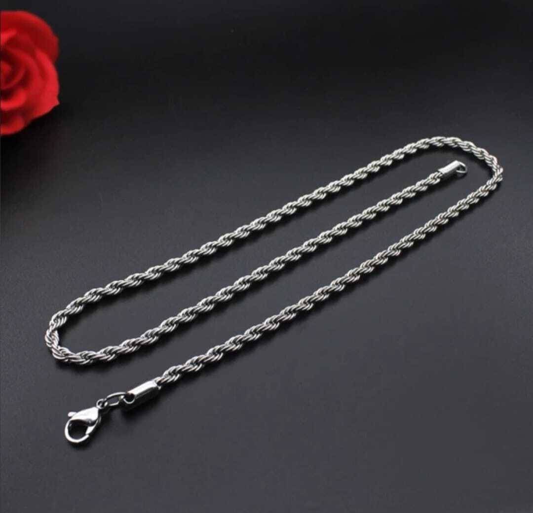     			WTM Rhodium Plated Chain ( Set of 1 )
