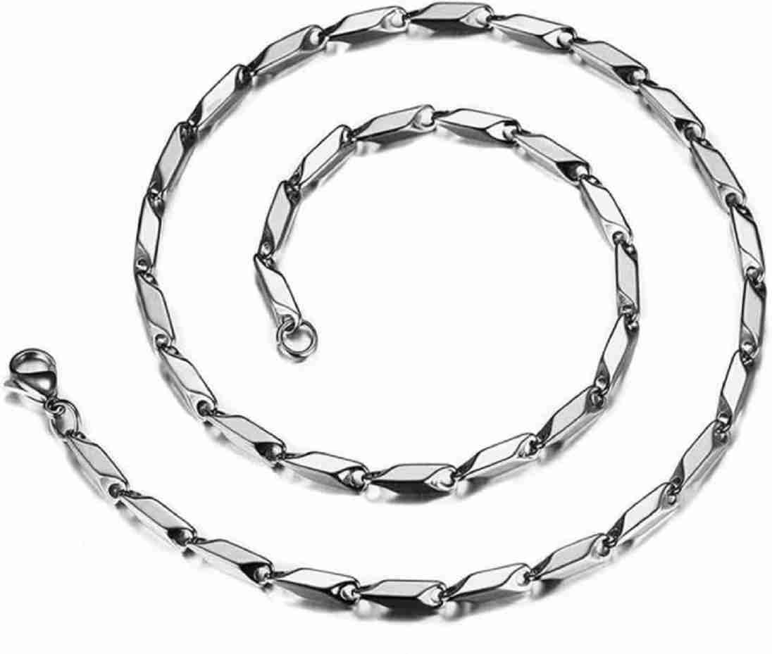     			WTM Rhodium Plated Chain ( Set of 1 )