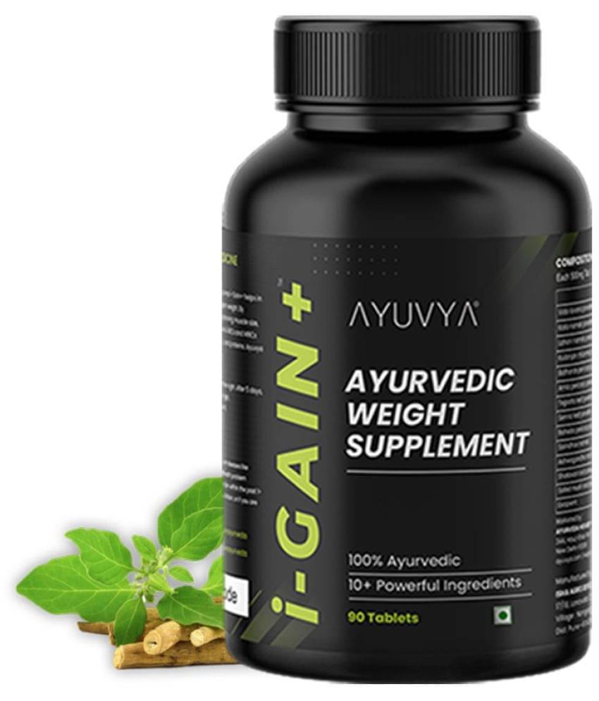     			Ayuvya I-Gain+ Ayurvedic Weight Gainer Helps In Muscle Growth 90 Tablets