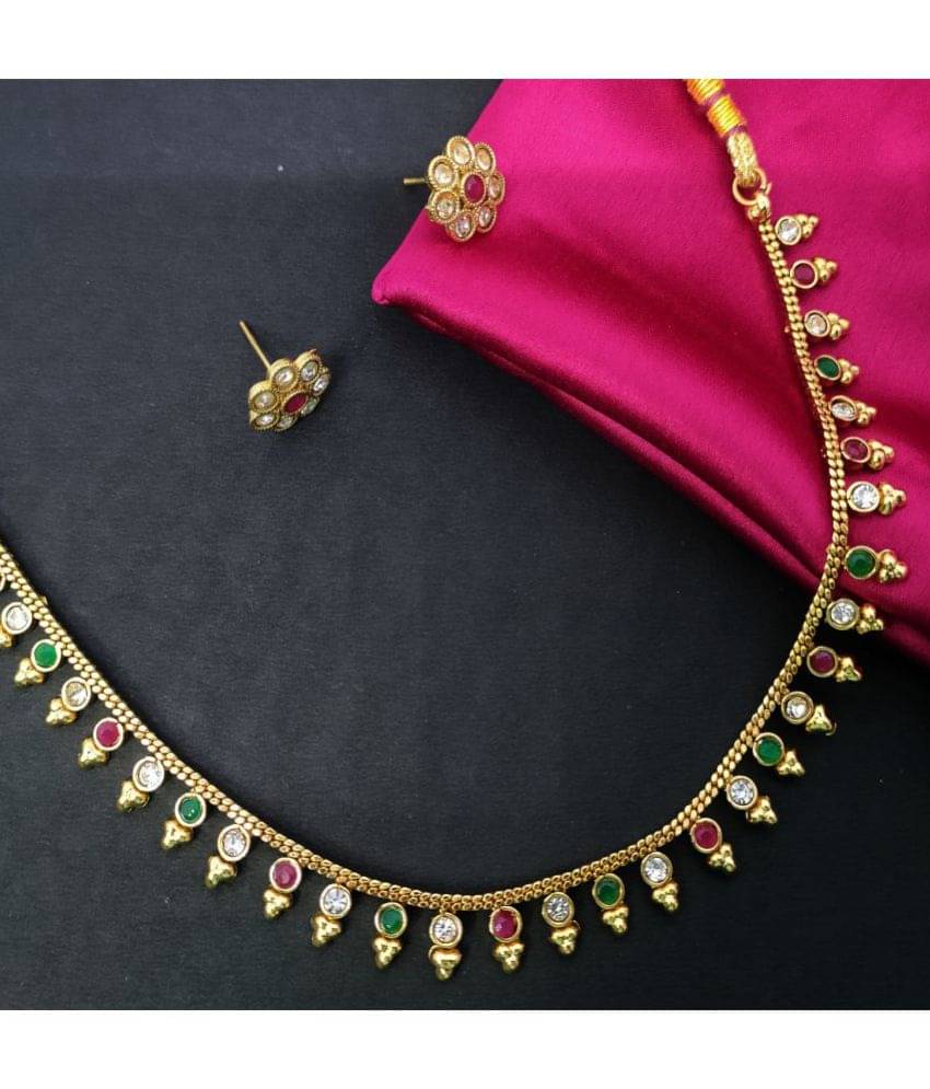     			gilher Multi Color Copper Necklace Set ( Pack of 1 )