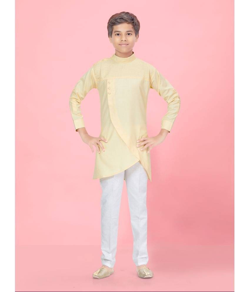     			Aarika Boys Cotton Horizontal Striped - Pattern Kurta Pant Set ( Cream , Pack of 1 )