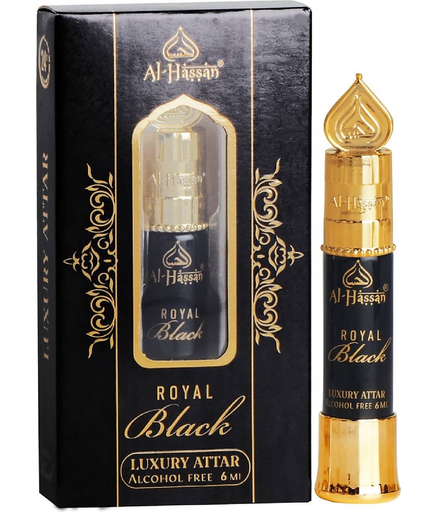 Al Hassan Royal Black Attar For Men Women Alcohol-free ittar Roll on ml (Pack of 1)