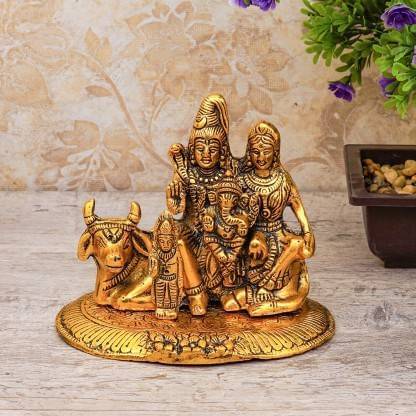 Art n Hub Metal Shiv Parivar / Shiv Parvati With Ganesh And Kartik Decorative Showpiece/God Idol (Pack of 1) Art n Hub Metal Shiv Parivar / Shiv Parvati With Ganesh And Kartik Decorative Showpiece/God Idol (Pack of 1)