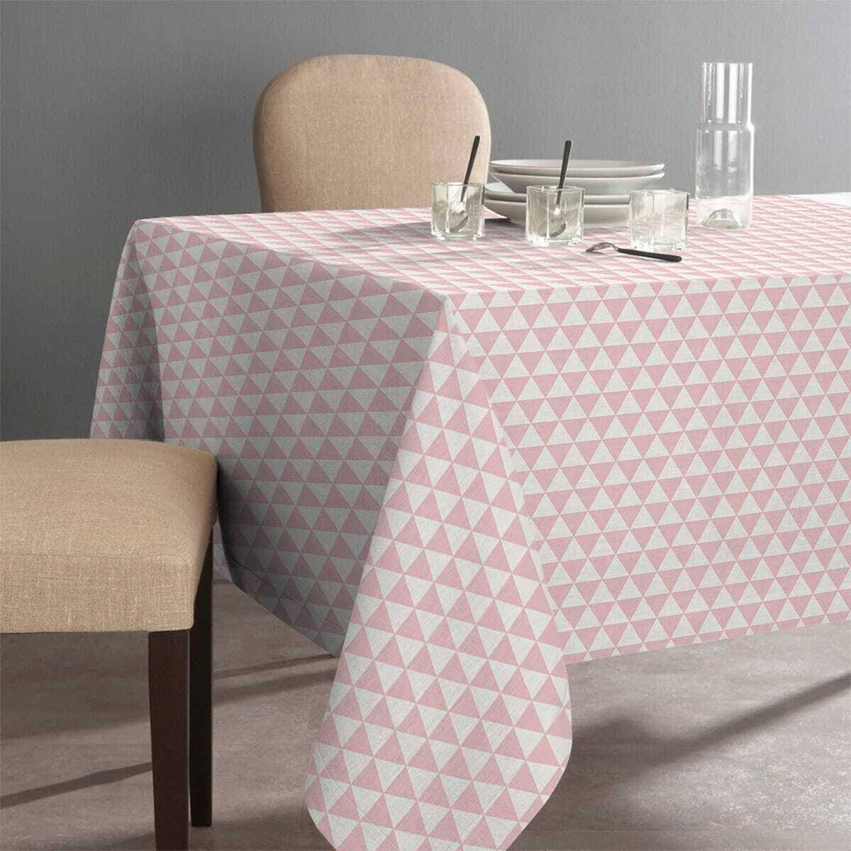     			BBM Printed Cotton 6 Seater Rectangle Table Cover & Runner ( 178 x 142 ) cm Pack of 1 Pink