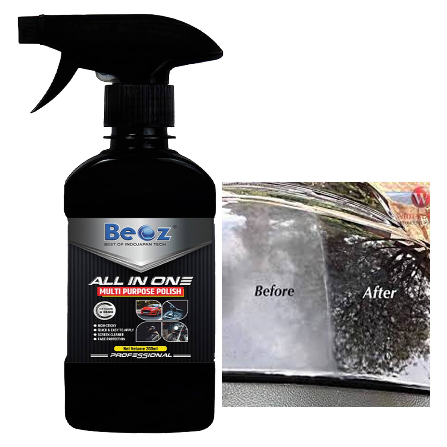     			BEOZ Shining The World Dashboard Polish, Protectant Car Dashboard Polish 250 ml with Sponge