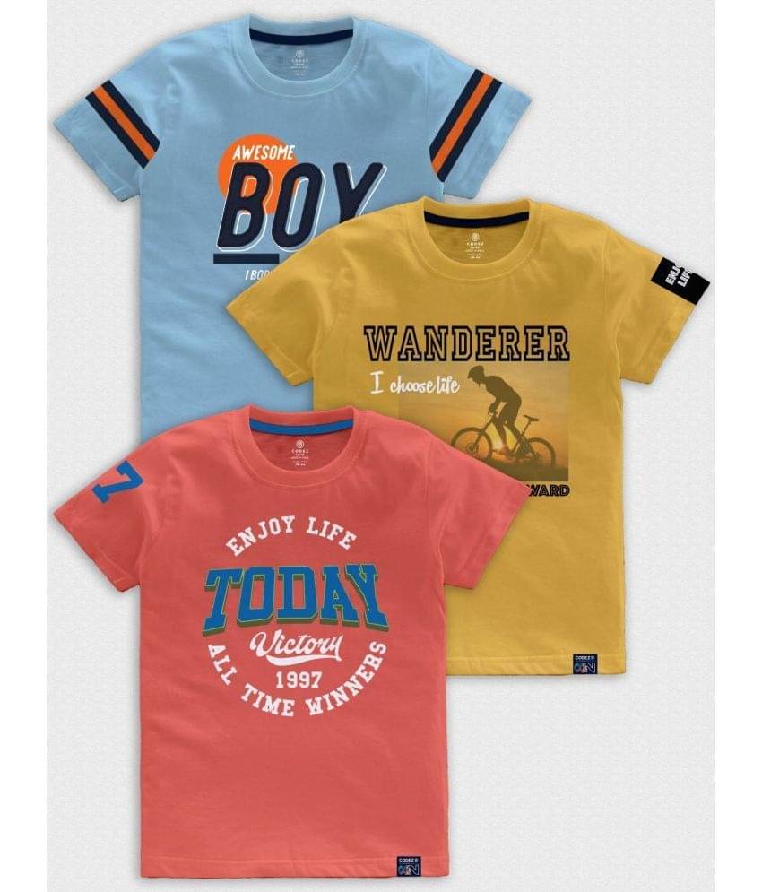     			CODEZ Pack of 3 Boys Cotton Blend T-Shirt ( Multicolor )