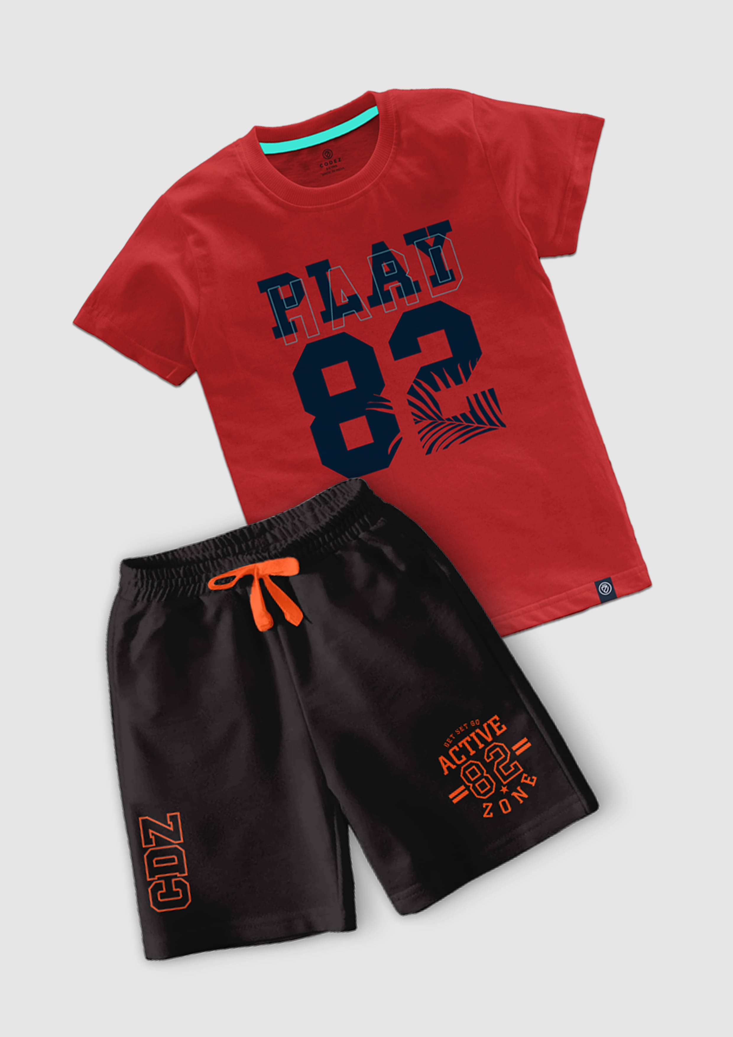 CODEZ Pack of 2 Boys Cotton Blend T-Shirt & Shorts Set ( Multicolor ) CODEZ Pack of 2 Boys Cotton Blend T-Shirt & Shorts Set ( Multicolor )