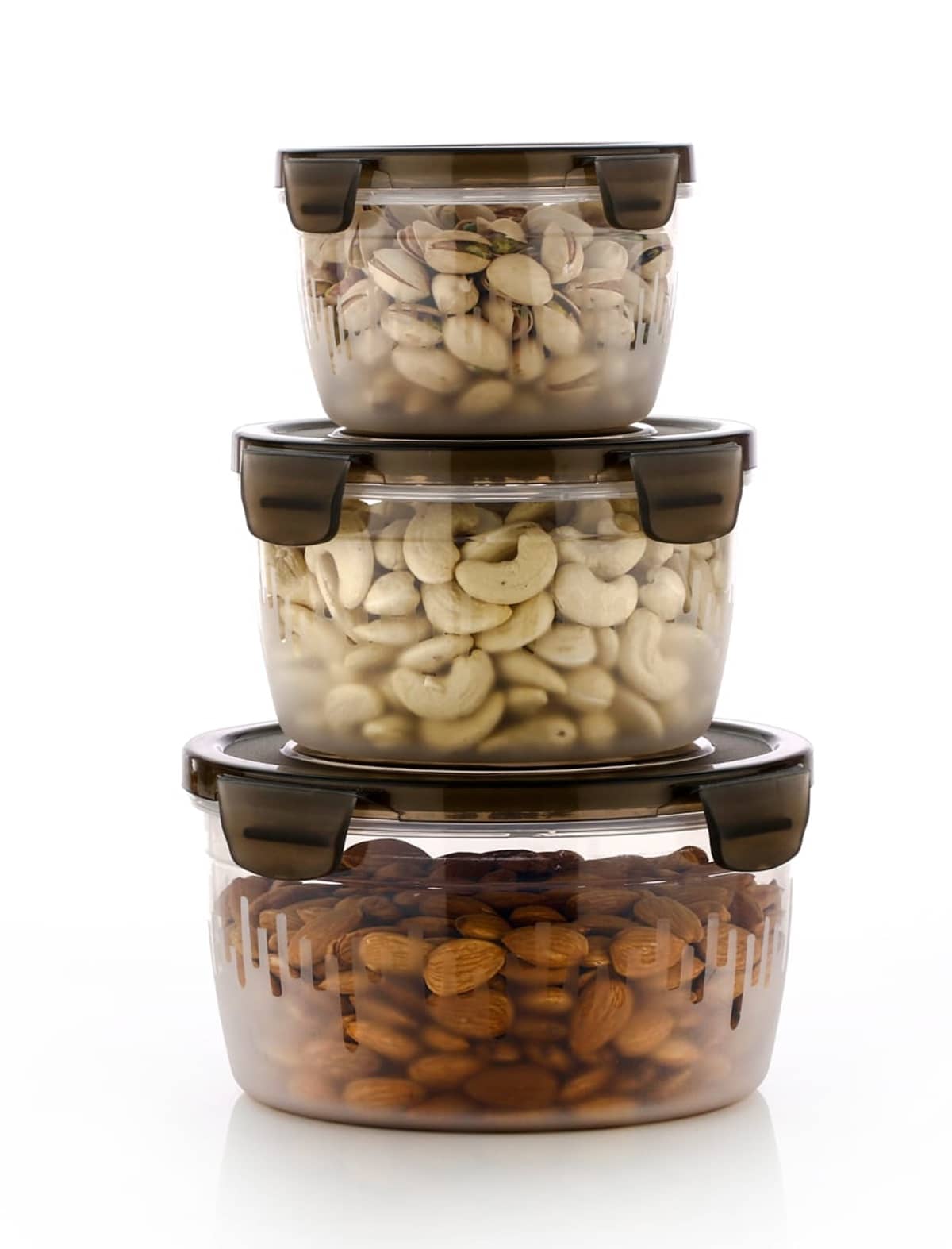 Dark Sun Kitchenware Fruit/Food/Vegetable Plastic Brown Multi-Purpose Container ( Set of 3 )