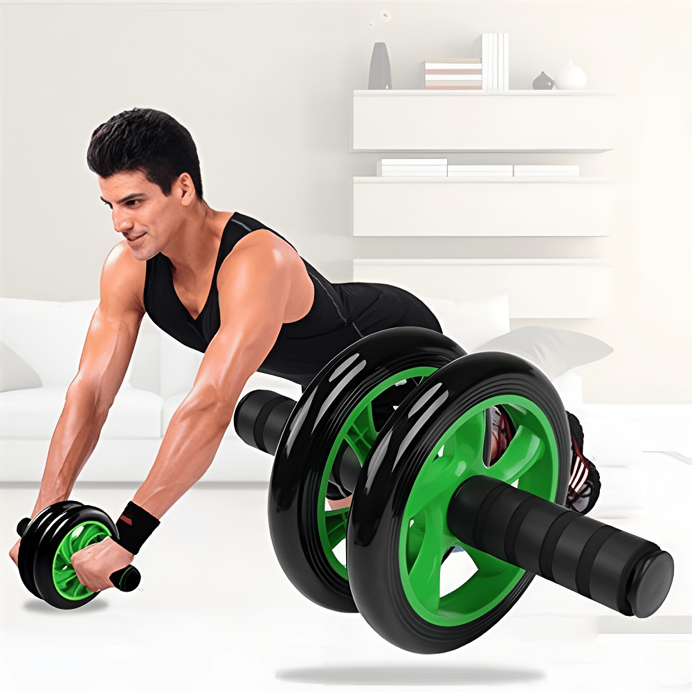 Double Wheel Ab Wheel Roller Exercise Equipment for Men and Women Workout Home Gym Exercise (Pack of 1) Green Double Wheel Ab Wheel Roller Exercise Equipment for Men and Women Workout Home Gym Exercise (Pack of 1) Green