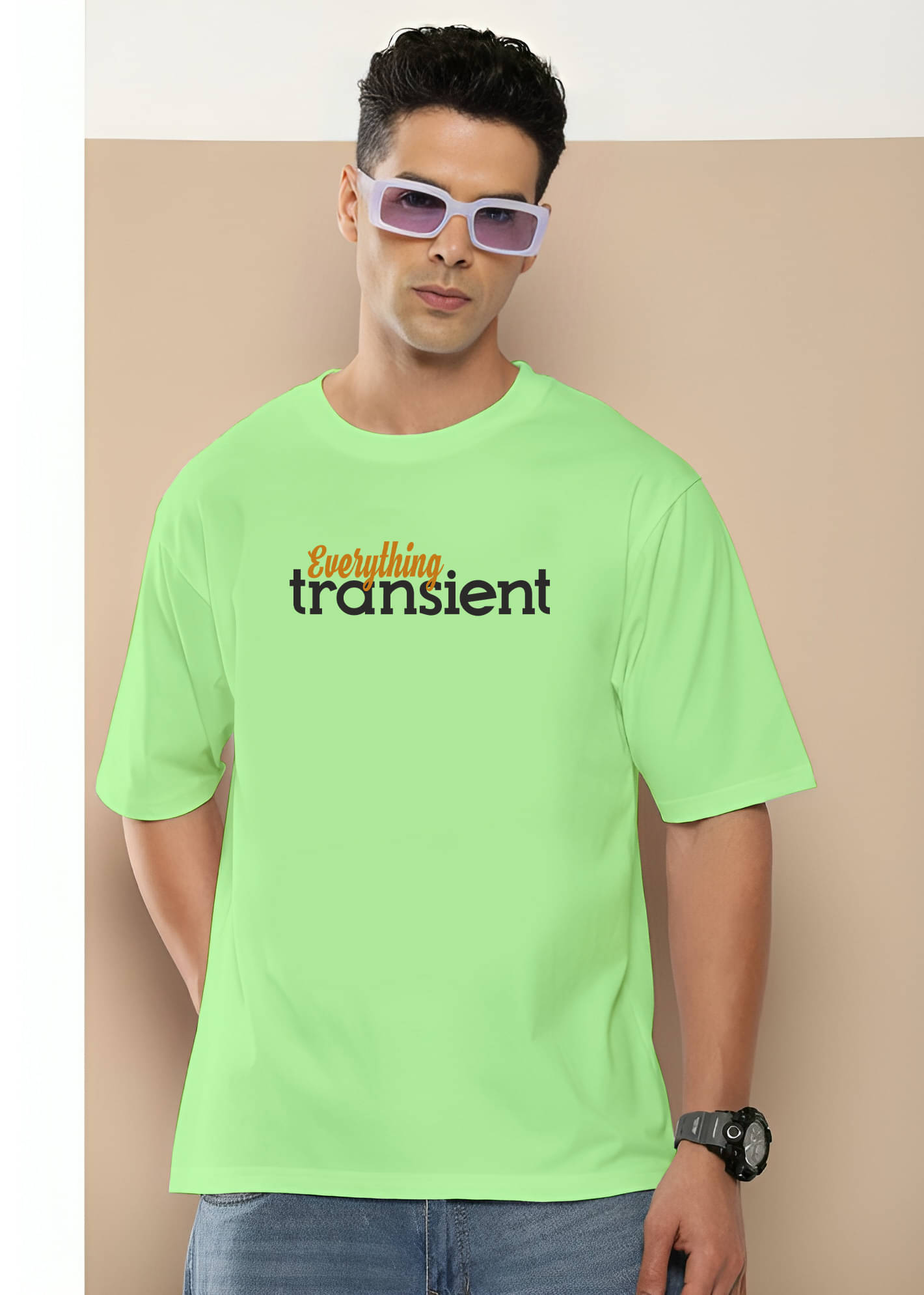 FLYIND Pack of 1 Cotton Oversized Fit Men's T-Shirt ( Mint Green ) FLYIND Pack of 1 Cotton Oversized Fit Men's T-Shirt ( Mint Green )