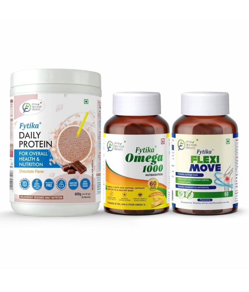     			FYTIKA Protein+ Omega1000+Flexi Move 3 gm Pack of 3
