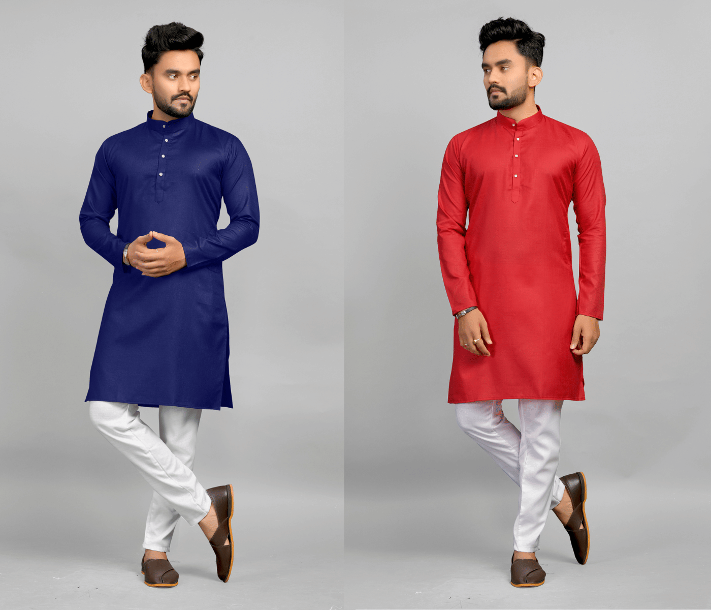 Fashionfricks Cotton Blend Plain Regular Kurta For Men ( Muticolor ) - Kurtas & Kurta Sets | Buy online on ZillyBuy