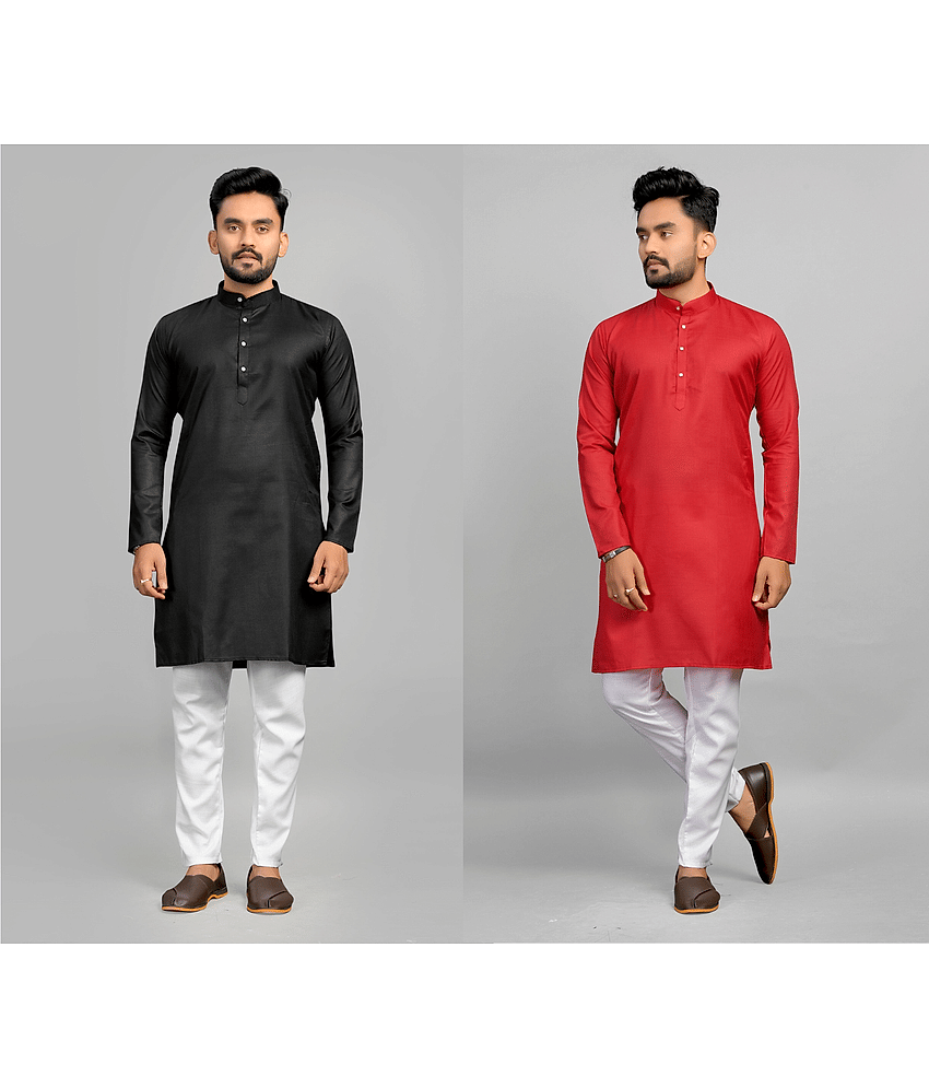 Fashionfricks Muticolor Cotton Blend Men's Regular Kurta ( Pack of 2 ) - Kurtas & Kurta Sets | Buy online on ZillyBuy