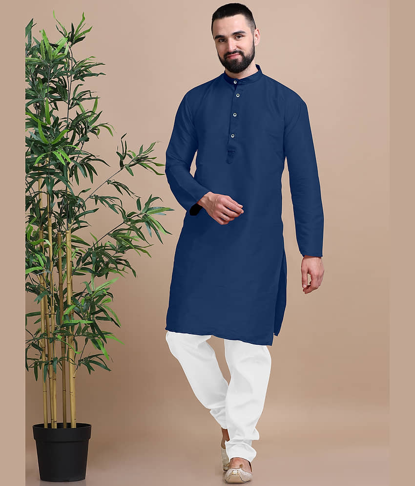Fashionfricks Orange Cotton Blend Men's Regular Kurta ( Pack of 1 ) - Kurtas & Kurta Sets | Buy online on ZillyBuy