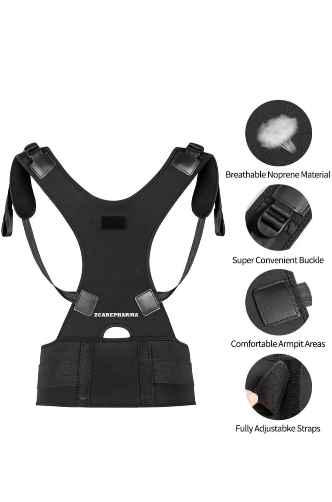 Fitgo Posture Corrector Belt with Adjustable Back Brace & Straightener Back Pain (Pack of 1) Fitgo Posture Corrector Belt with Adjustable Back Brace & Straightener Back Pain (Pack of 1)