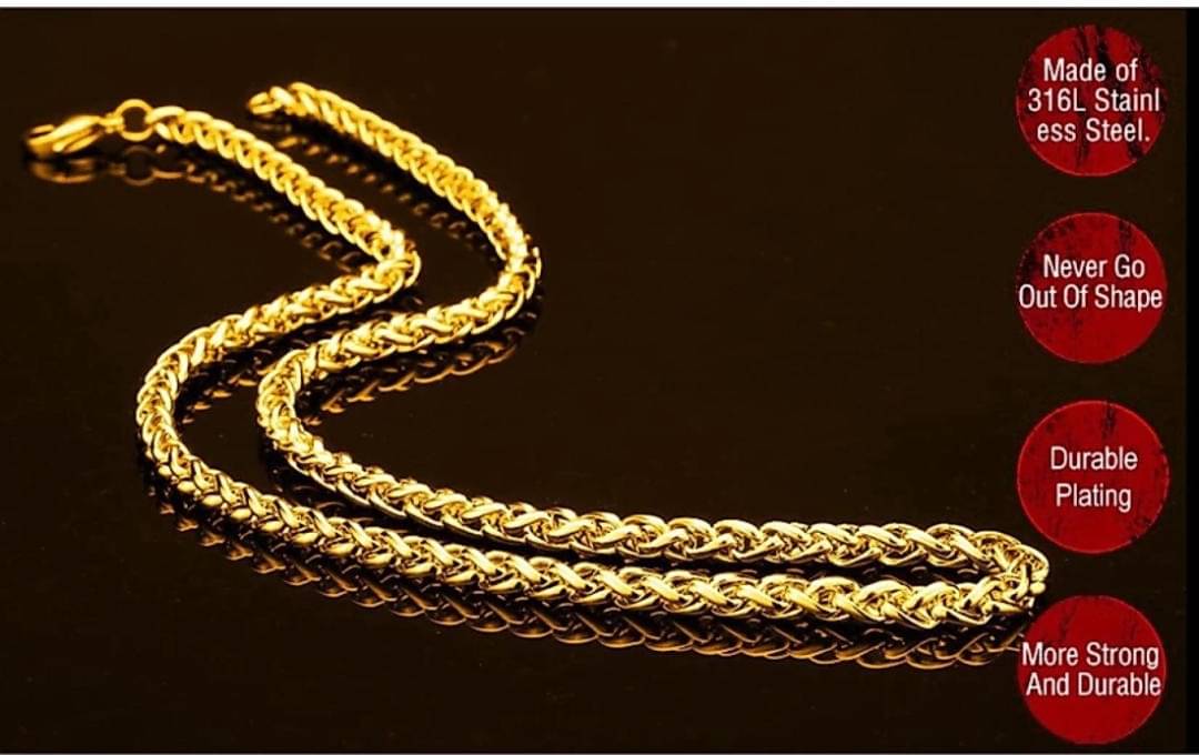     			Green Spritual Gold Plated Chain ( Set of 1 )