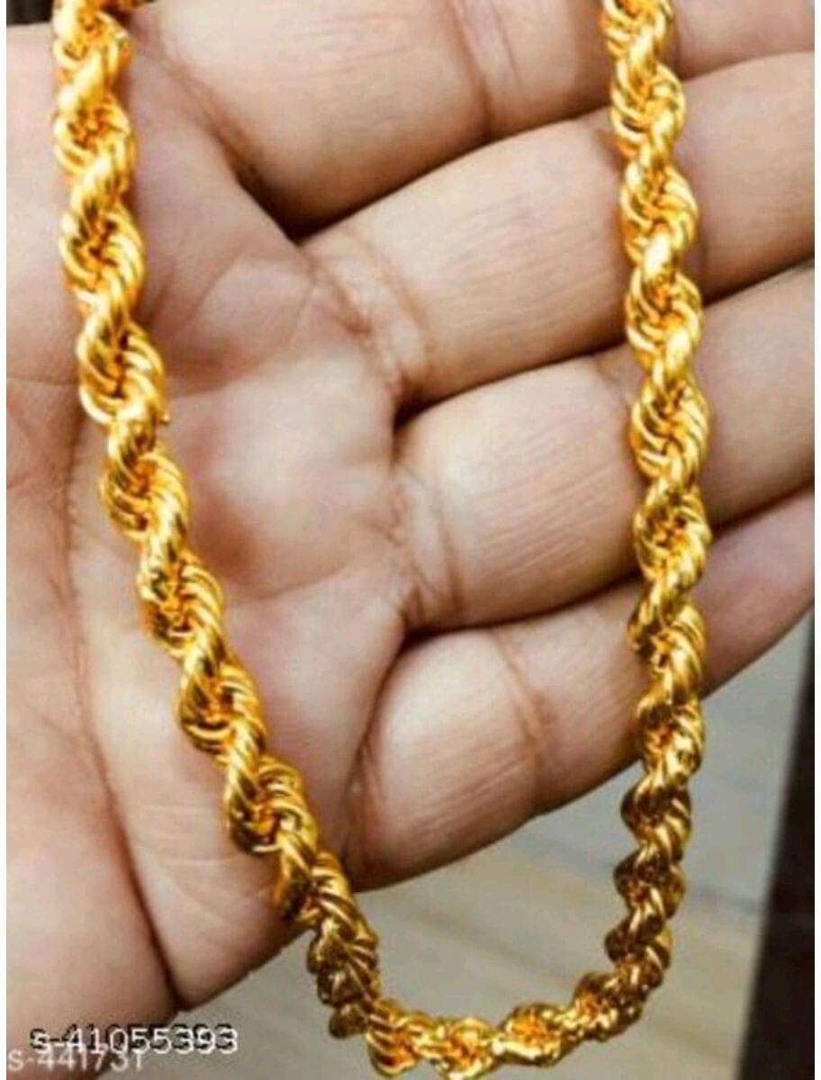     			Green Spritual Gold Plated Chain ( Set of 1 )