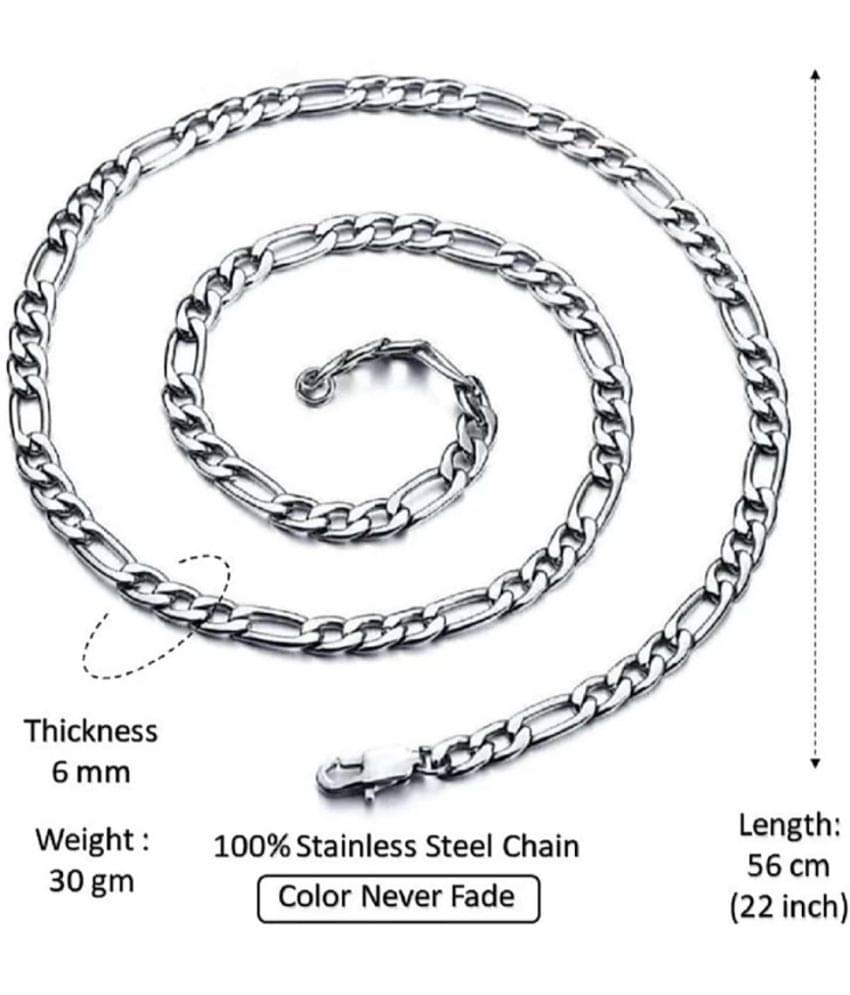 Green Spritual Rhodium Plated Chain ( Set of 1 ) Green Spritual Rhodium Plated Chain ( Set of 1 )