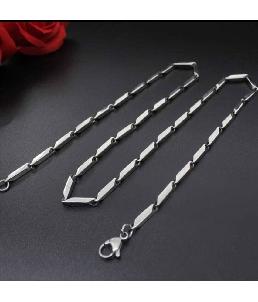 Green Spritual Rhodium Plated Chain ( Set of 1 ) Green Spritual Rhodium Plated Chain ( Set of 1 )