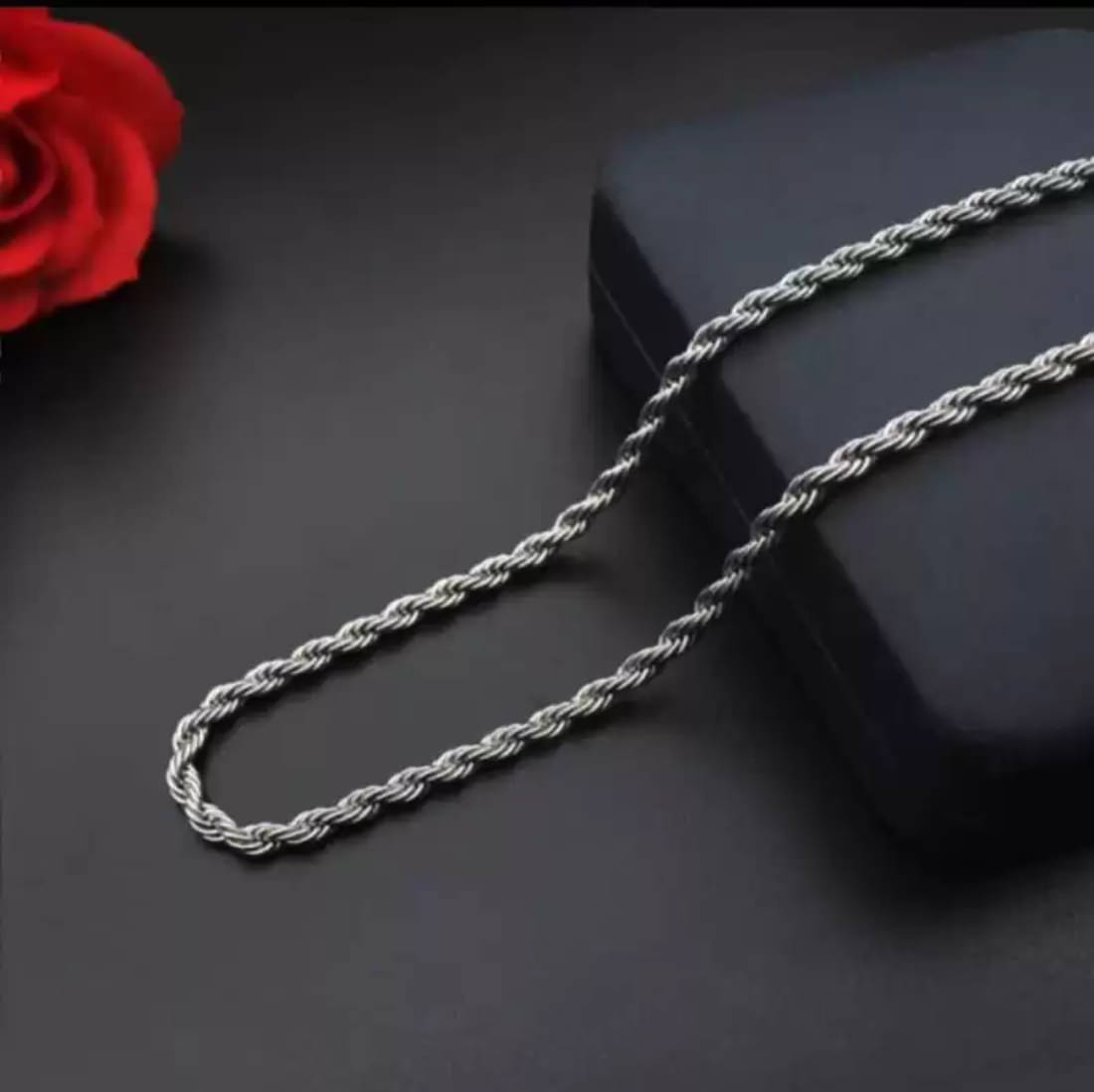 Green Spritual Rhodium Plated Chain ( Set of 1 ) Green Spritual Rhodium Plated Chain ( Set of 1 )
