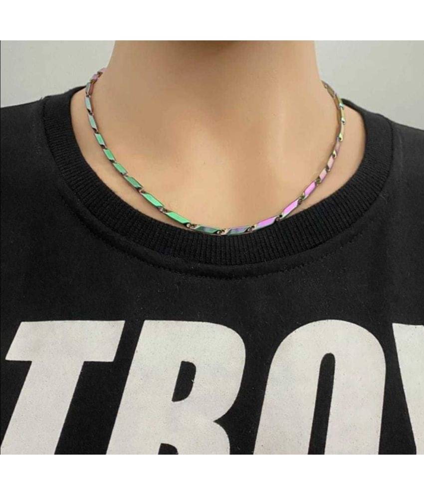     			Green Spritual Rhodium Plated Chain ( Set of 1 )