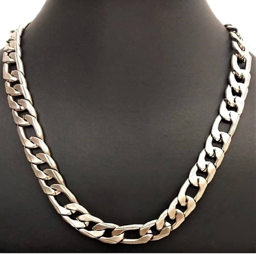 Green Spritual Rhodium Plated Chain ( Set of 1 ) Green Spritual Rhodium Plated Chain ( Set of 1 )