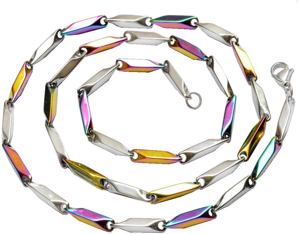 Green Spritual Rhodium Plated Chain ( Set of 1 ) Green Spritual Rhodium Plated Chain ( Set of 1 )