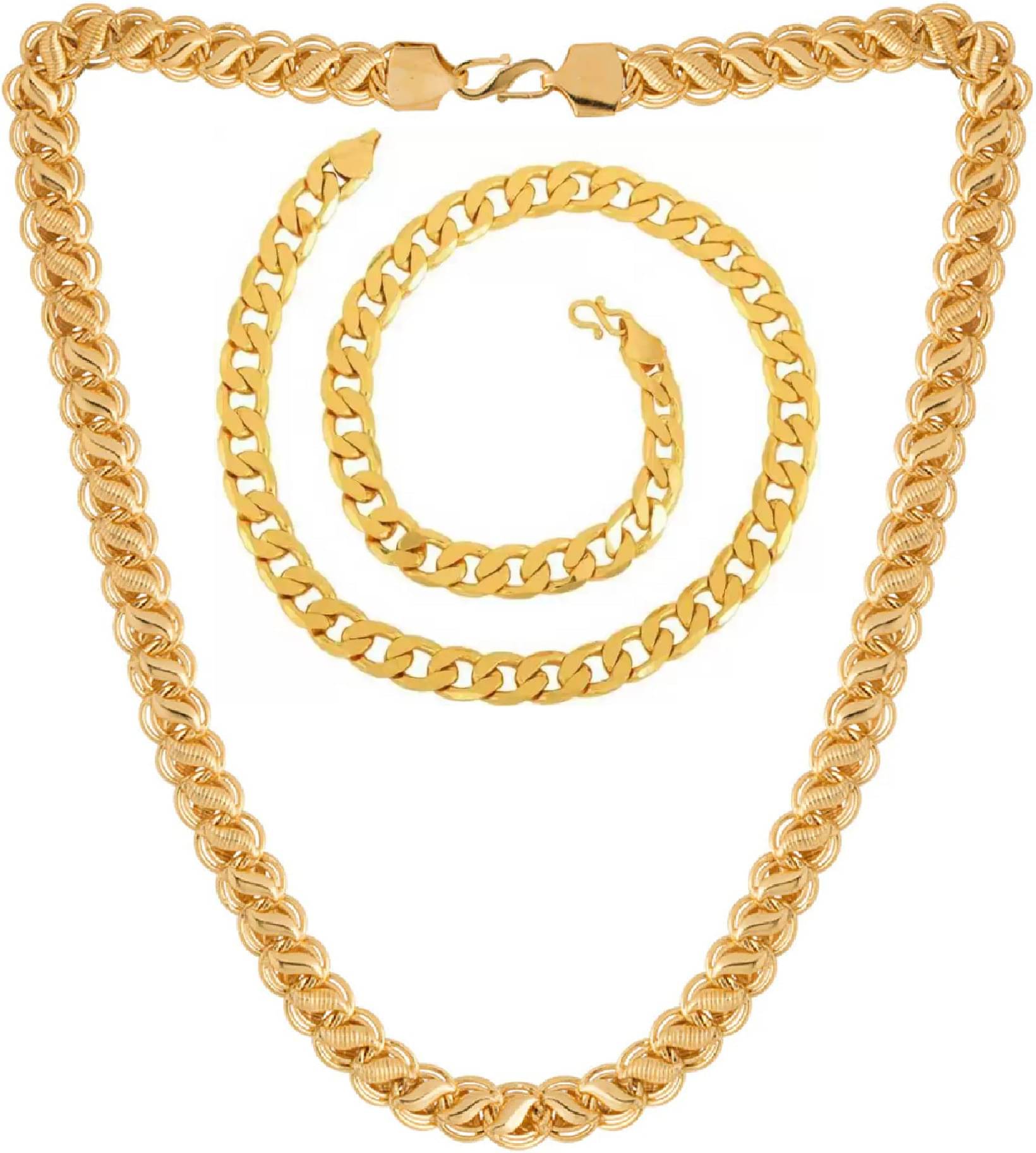     			Green Spritual Rhodium Plated Chain ( Set of 1 )