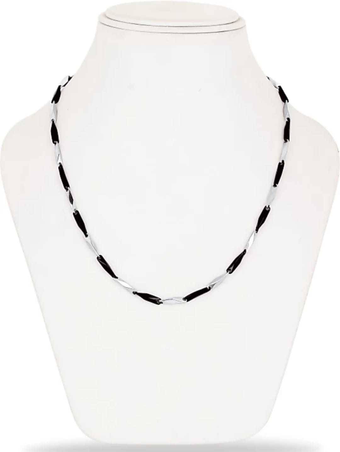 Green Spritual Rhodium Plated Chain ( Set of 1 ) Green Spritual Rhodium Plated Chain ( Set of 1 )