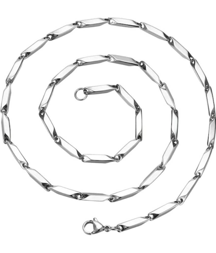 Green Spritual Rhodium Plated Chain ( Set of 1 ) Green Spritual Rhodium Plated Chain ( Set of 1 )