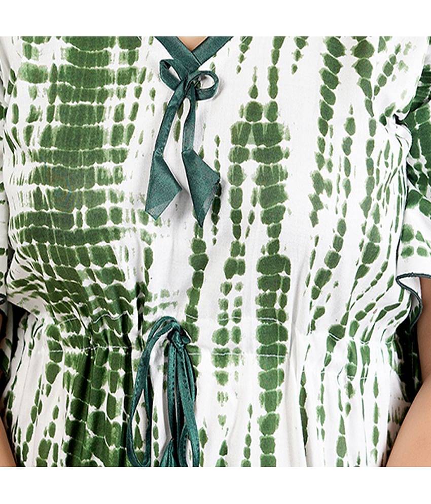 Gutthi Green Satin Women's Nightwear Kaftan Night Dress ( Pack of 1 )