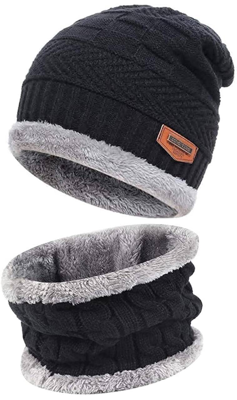     			ICONIC ME Black Woollen Men's Cap ( Pack of 1 )