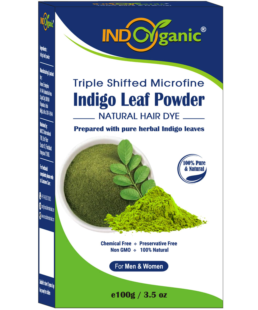 INDO ORGANIC Indigo Powder Natural Semi Permanent Hair Color 100 g Brown     			INDO ORGANIC Indigo Powder Natural Semi Permanent Hair Color 100 g Brown