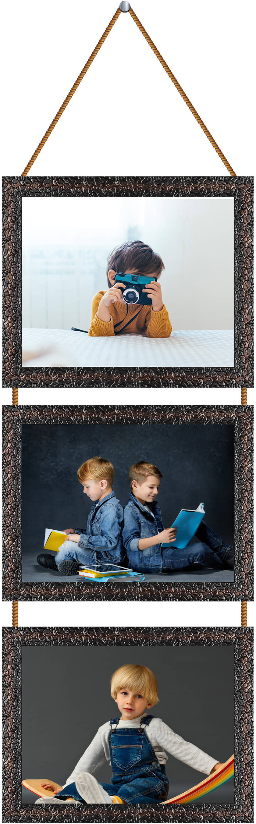 Indianara Wood Brown Photo Frame Sets - Pack of 3