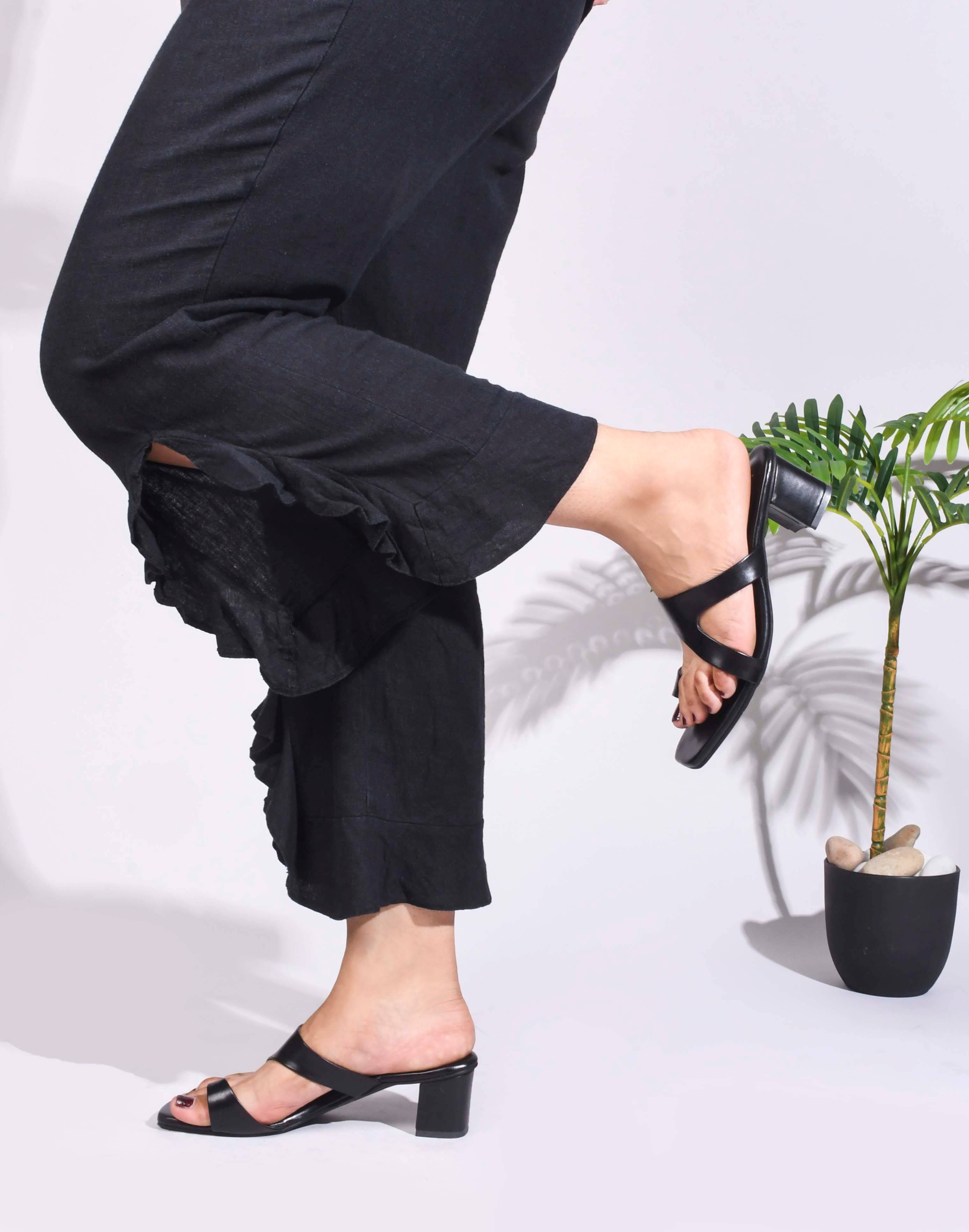 JM Looks Black Women's Slip On Heels     			JM Looks Black Women's Slip On Heels