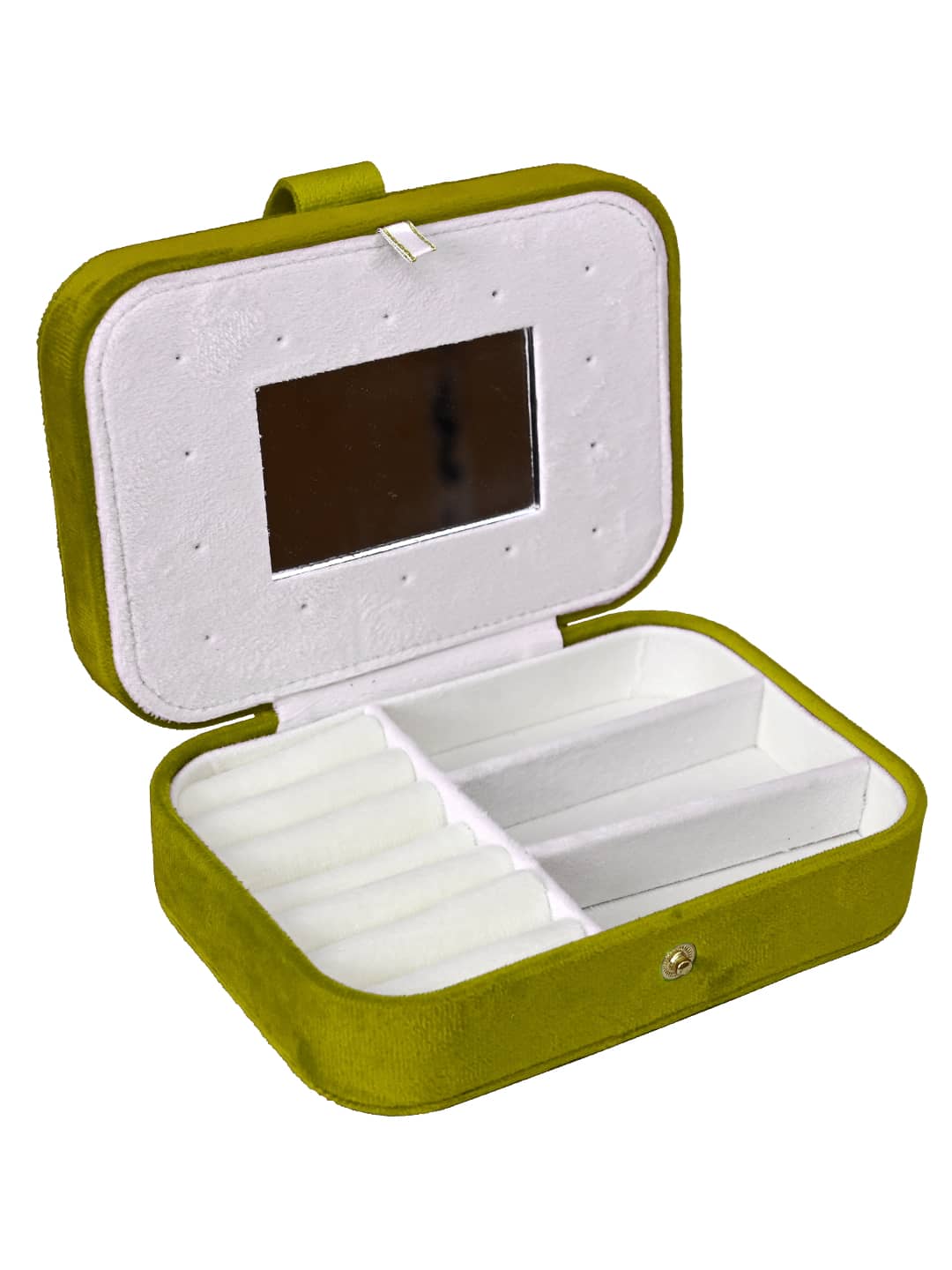 Jewellery Organiser PU Leather Zipper Portable Storage Box with Divider Container