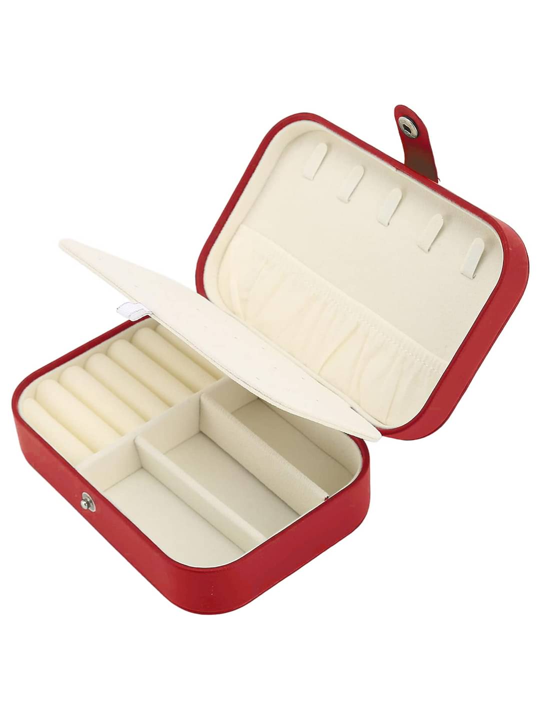 Jewellery Organiser PU Leather Zipper Portable Storage Box with Divider Container Jewellery Organiser PU Leather Zipper Portable Storage Box with Divider Container