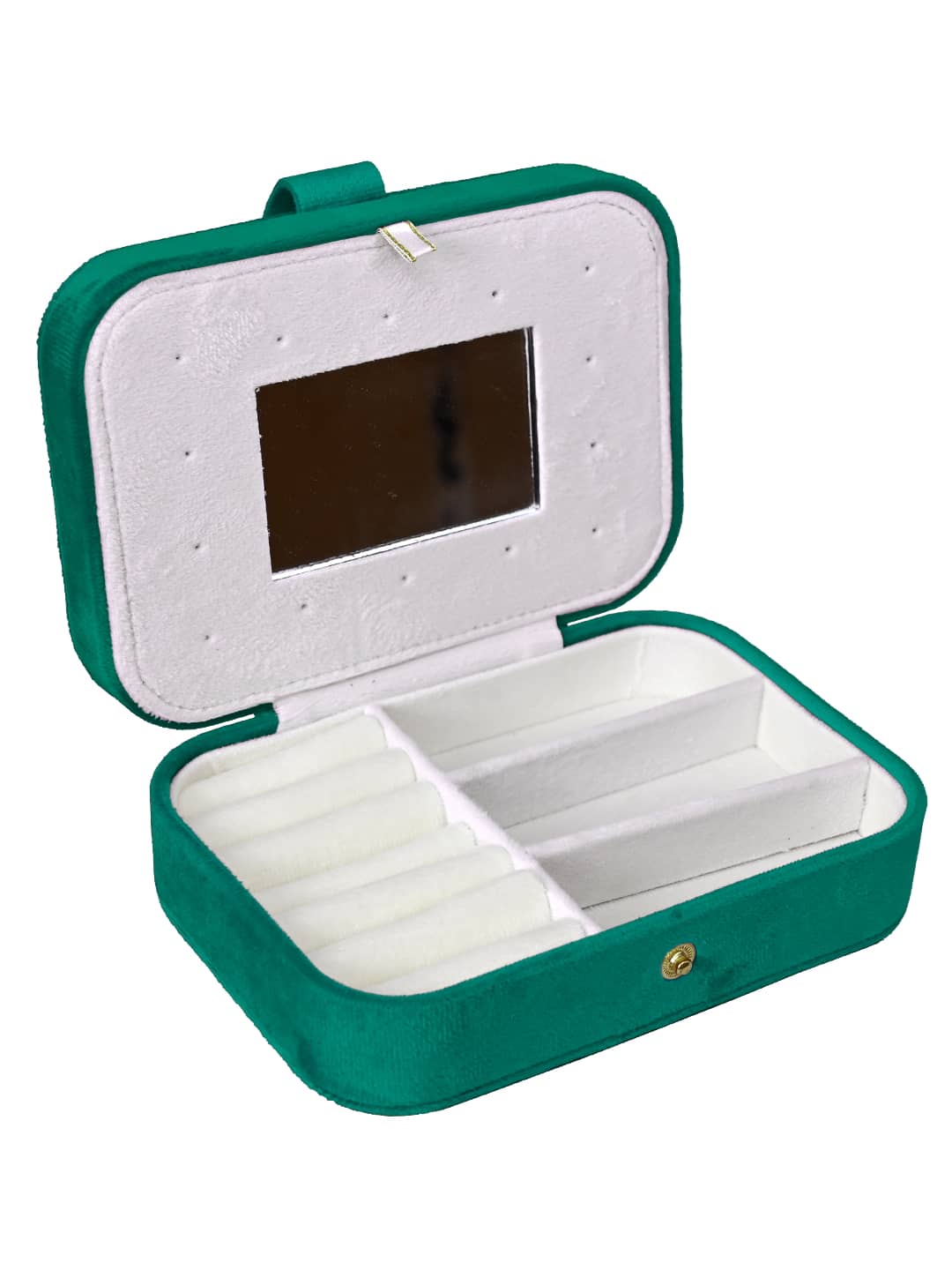 Jewellery Organiser PU Leather Zipper Portable Storage Box with Divider Container