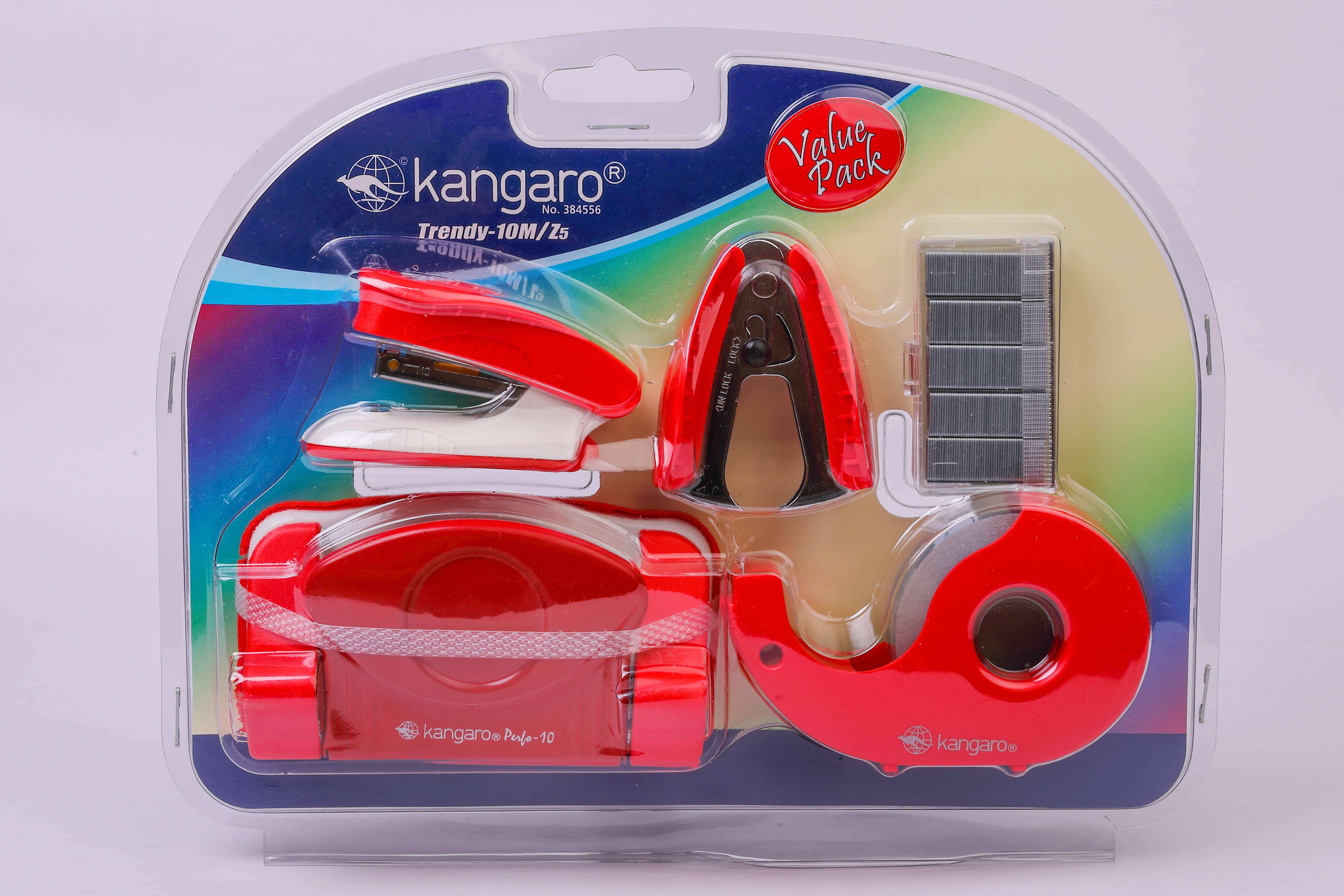 Kangaro Desk Essentials TRENDY-10M/Z5 Gift Pack | Stationery Gift Set for Office, Diwali, Weddings, Birthday, Holiday Presents, Celebrations| Red, Pack of 1