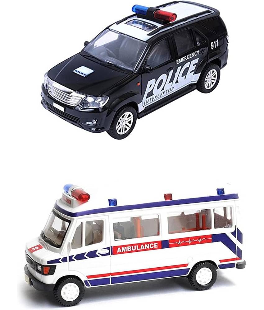 Kidsaholic Ambulance Toy And Black Car Toys Combo for Kids
