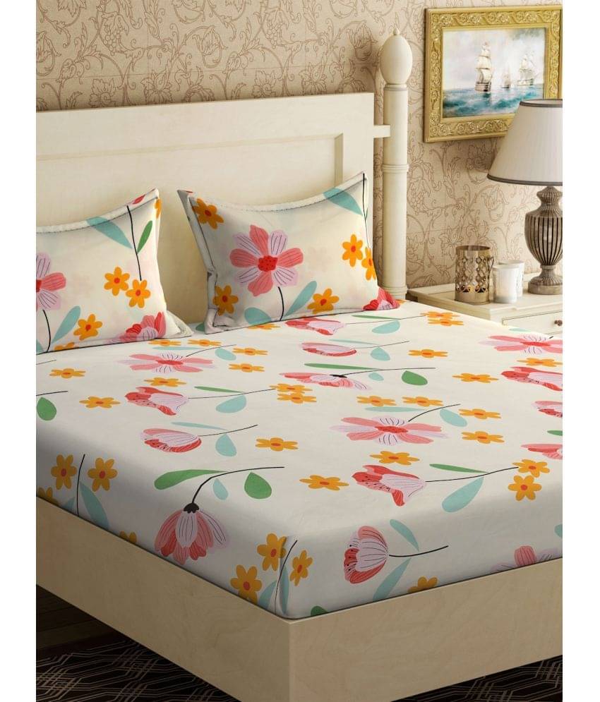 Klotthe Poly Cotton 1 Double Bedsheet with 2 Pillow Covers ( Cream )     			Klotthe Poly Cotton 1 Double Bedsheet with 2 Pillow Covers ( Cream )