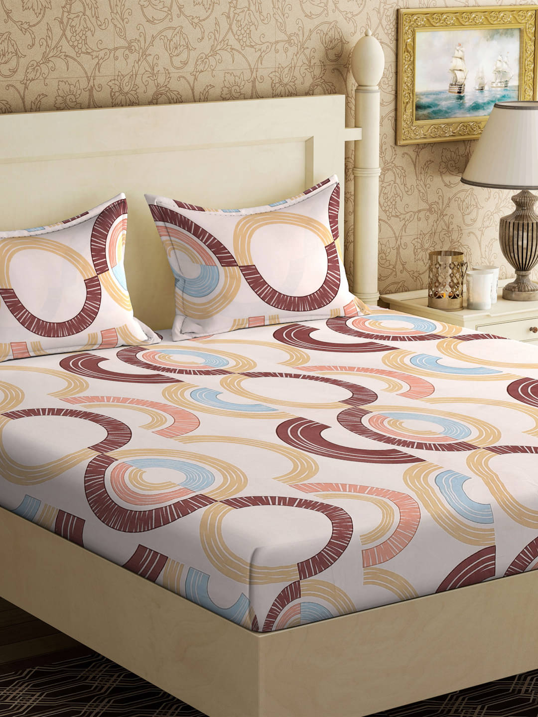 Klotthe Poly Cotton 1 Double Bedsheet with 2 Pillow Covers ( Beige ) Klotthe Poly Cotton 1 Double Bedsheet with 2 Pillow Covers ( Beige )