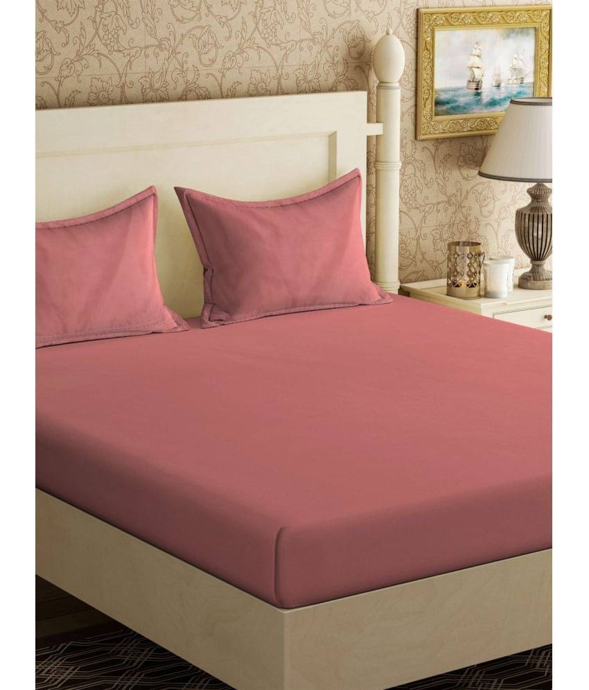 Klotthe Poly Cotton 1 Double Bedsheet with 2 Pillow Covers ( Rust ) Klotthe Poly Cotton 1 Double Bedsheet with 2 Pillow Covers ( Rust )